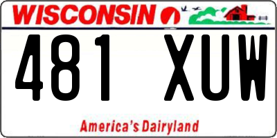 WI license plate 481XUW