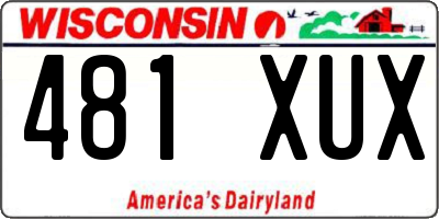WI license plate 481XUX