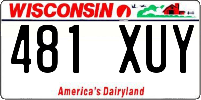 WI license plate 481XUY