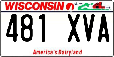 WI license plate 481XVA