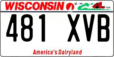 WI license plate 481XVB