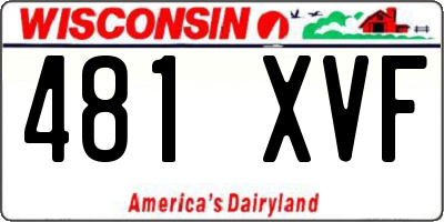 WI license plate 481XVF