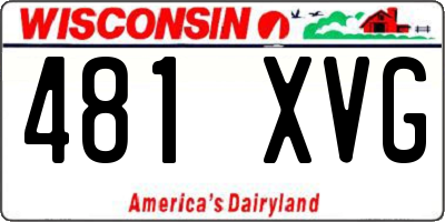 WI license plate 481XVG