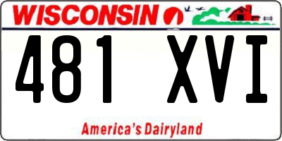 WI license plate 481XVI