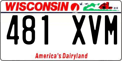 WI license plate 481XVM