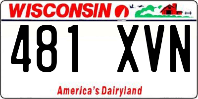 WI license plate 481XVN