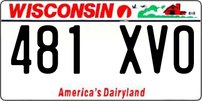 WI license plate 481XVO