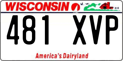 WI license plate 481XVP