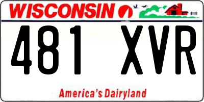 WI license plate 481XVR