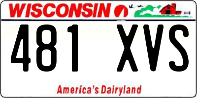 WI license plate 481XVS