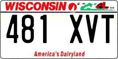 WI license plate 481XVT