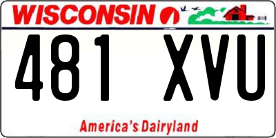 WI license plate 481XVU