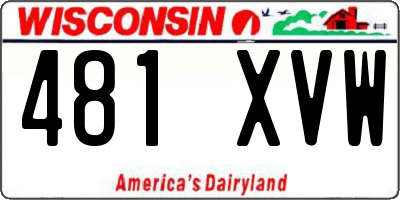 WI license plate 481XVW