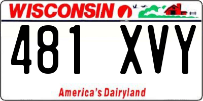 WI license plate 481XVY