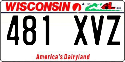 WI license plate 481XVZ