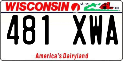 WI license plate 481XWA