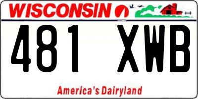 WI license plate 481XWB