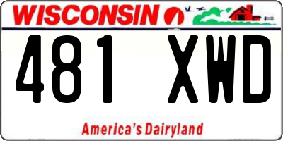 WI license plate 481XWD