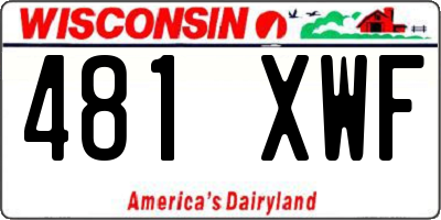 WI license plate 481XWF