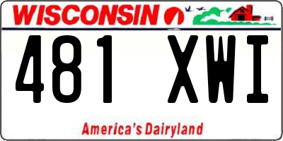 WI license plate 481XWI