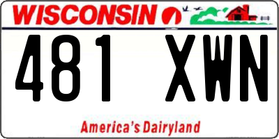 WI license plate 481XWN