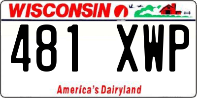 WI license plate 481XWP