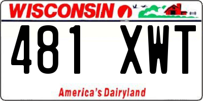 WI license plate 481XWT