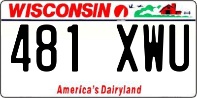 WI license plate 481XWU