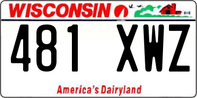 WI license plate 481XWZ