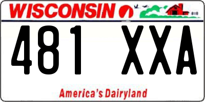 WI license plate 481XXA