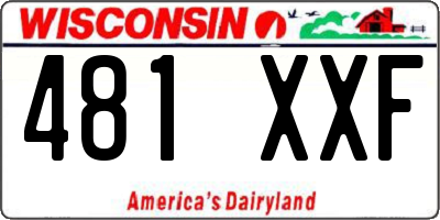 WI license plate 481XXF