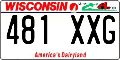 WI license plate 481XXG