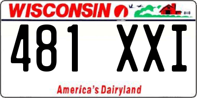 WI license plate 481XXI