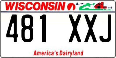 WI license plate 481XXJ