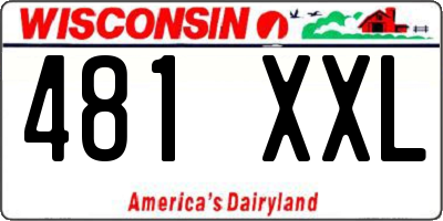 WI license plate 481XXL