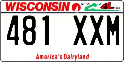WI license plate 481XXM
