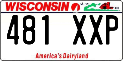 WI license plate 481XXP