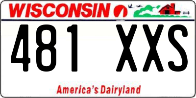 WI license plate 481XXS
