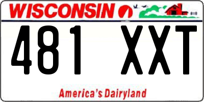 WI license plate 481XXT