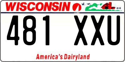 WI license plate 481XXU