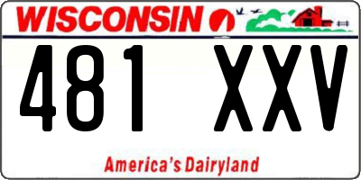 WI license plate 481XXV