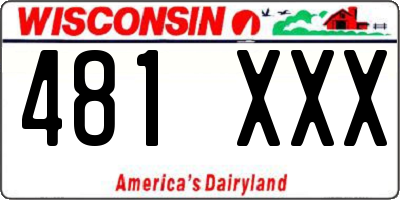 WI license plate 481XXX