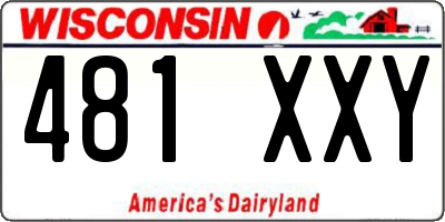 WI license plate 481XXY