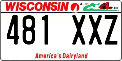 WI license plate 481XXZ