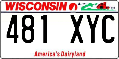 WI license plate 481XYC