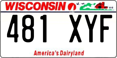 WI license plate 481XYF