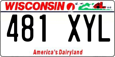 WI license plate 481XYL