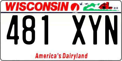 WI license plate 481XYN