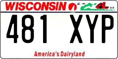 WI license plate 481XYP