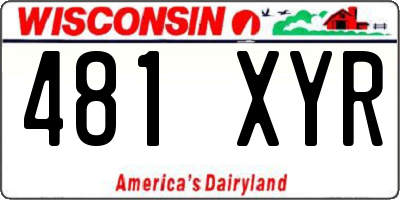 WI license plate 481XYR